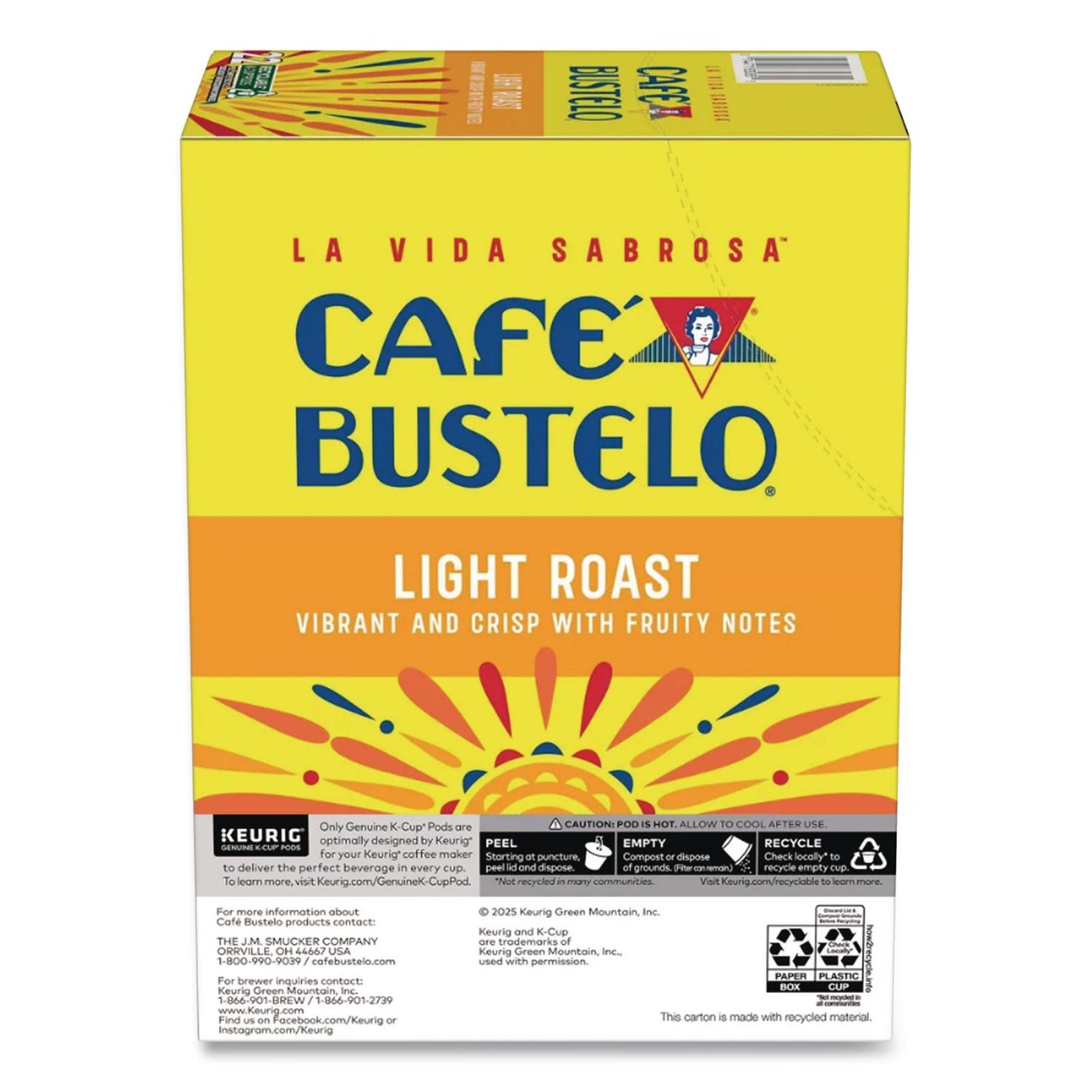 Café Bustelo Cafe Bustelo Light Roast Coffee K-Cup, 22/Box (GMT5000389553)
