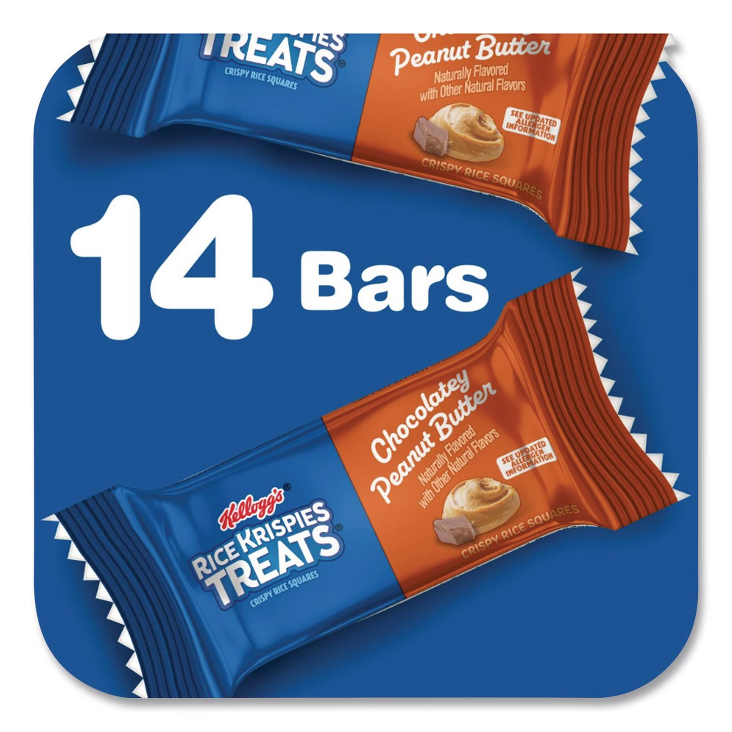 Kellogg's® Rice Krispies Treats Crispy Rice Squares, Chocolatey Peanut Butter, 0.78 oz Bar, 14/Box (KEBKEE30684)