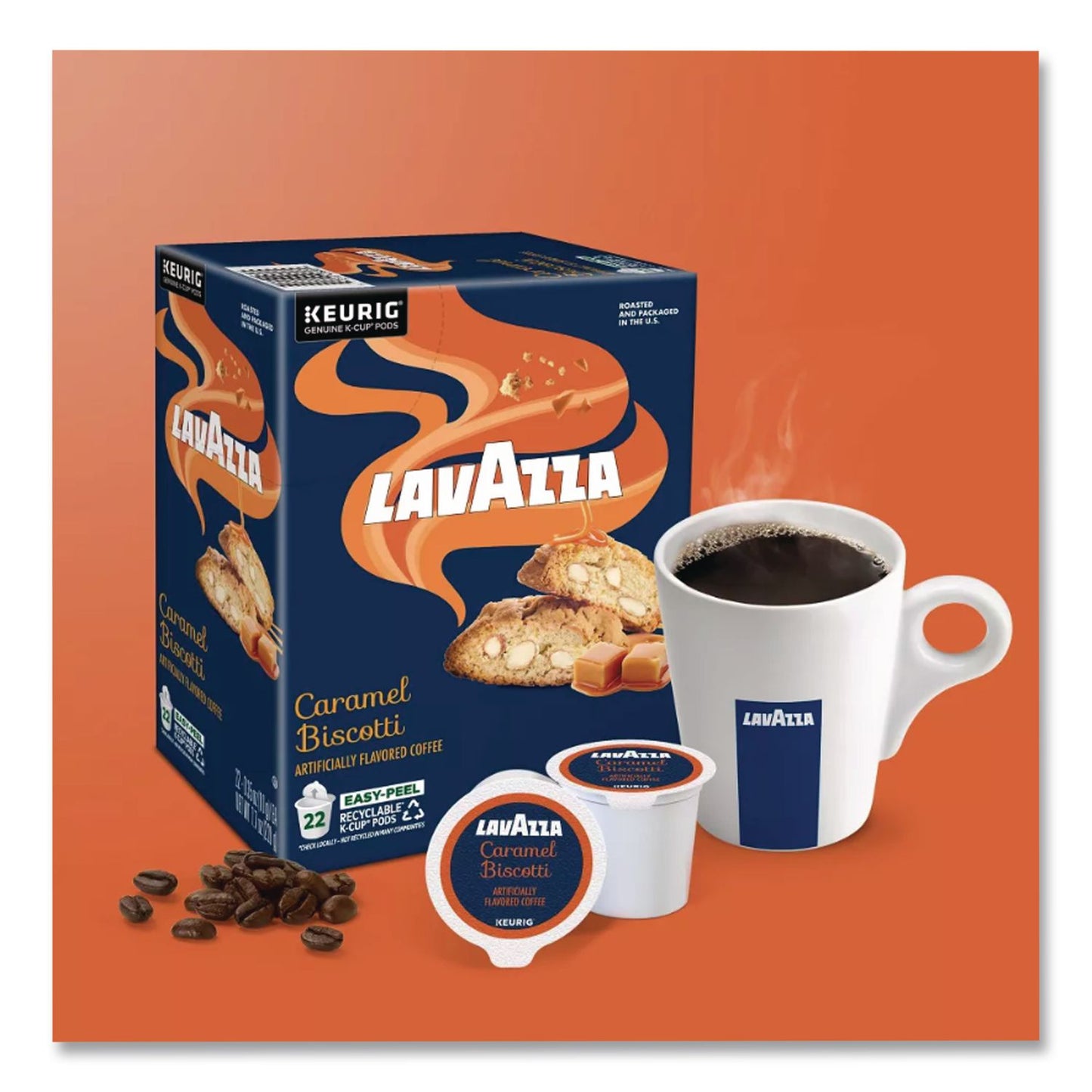 Lavazza Caramel Biscotti Coffee K-Cup, 22/Box (LAV5000384732)