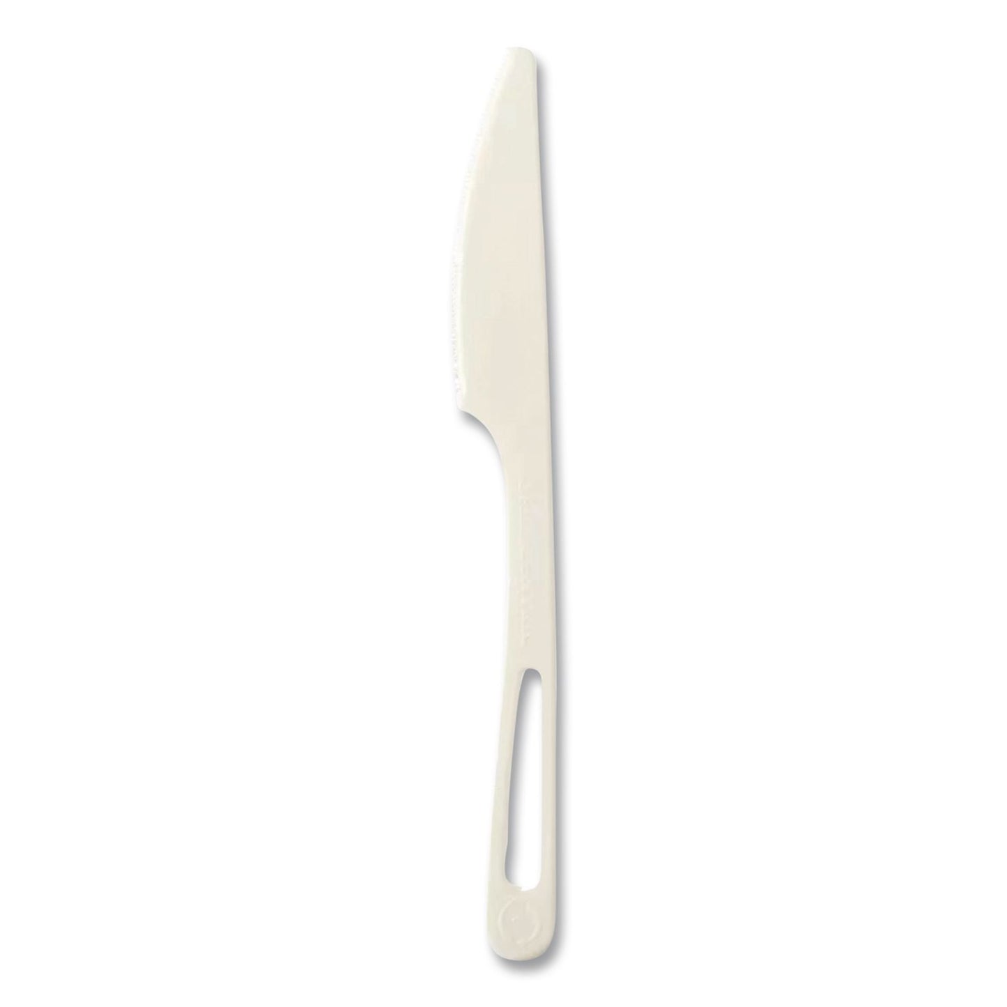 World Centric® TPLA Cutlery, Medium Heavyweight, Knife, Plastic, Light Beige, 24/Pack (WORKNPSR)