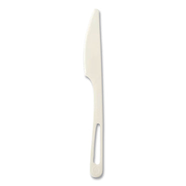 World Centric® TPLA Cutlery, Medium Heavyweight, Knife, Plastic, Light Beige, 24/Pack (WORKNPSR)