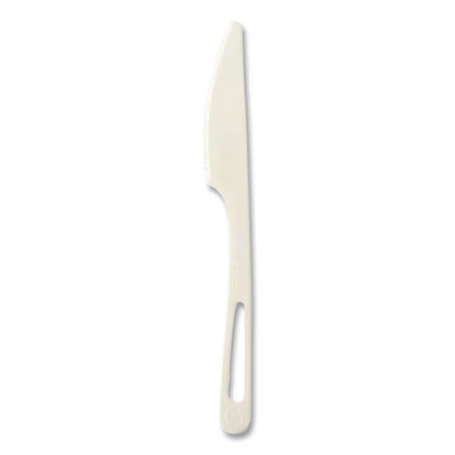 World Centric® TPLA Cutlery, Medium Heavyweight, Knife, Plastic, Light Beige, 24/Pack (WORKNPSR)