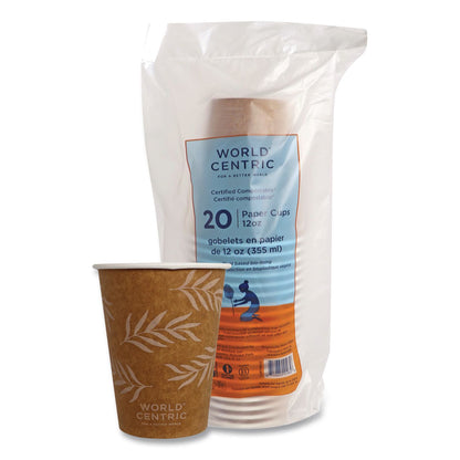 World Centric® Paper Hot Cups, 12 oz, Natural, 20/Pack (WORCURTPA12)
