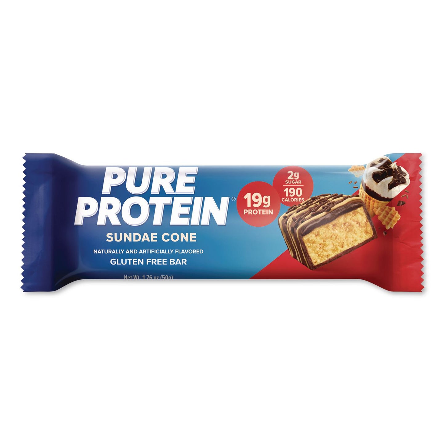 Pure Protein Sundae Cone Protein Bar, 1.76 oz Bar, 6/Box (PUNNRN00113)