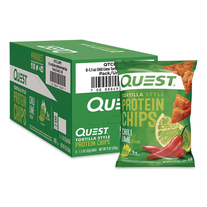 Quest® Chili Lime Tortilla Style Protein Chips, 1.1 oz Bag, 8/Carton (QCCQUN01028)