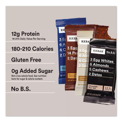 RXBAR® Adult Bars Variety Pack, 1.8oz Bar, (4) Chocolate Sea Salt, (2) Blueberry, (2) Coconut Chocolate, (2) Peanut Butter Chocolate (RXBKEE00725)