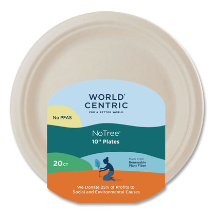 World Centric® Fiber Plates, 10" dia, Natural, 20/Pack (WORPLRTSCU10)