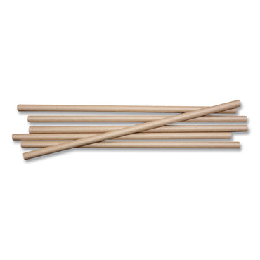World Centric® Kraft Paper Straws, 8", Brown, 50/Pack (WORSTRTPA8K)