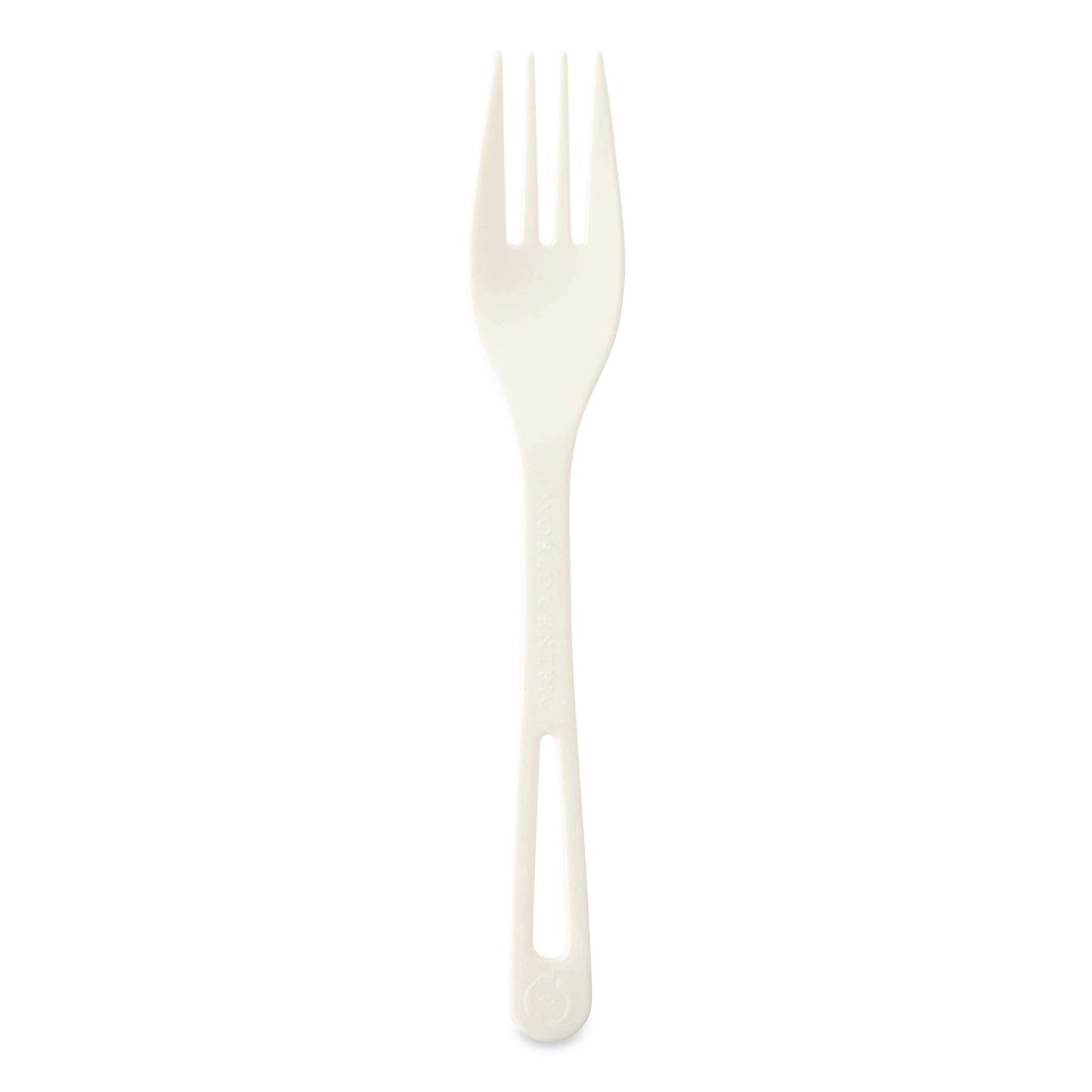 World Centric® TPLA Cutlery, Medium Heavyweight, Fork, Plastic, Light Beige, 24/Pack (WORFOPSR)