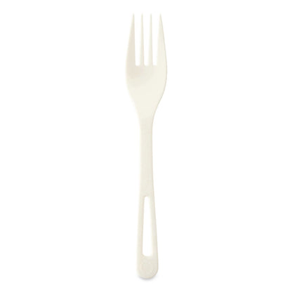 World Centric® TPLA Cutlery, Medium Heavyweight, Fork, Plastic, Light Beige, 24/Pack (WORFOPSR)