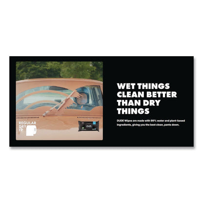DUDE Wipes® Extra Large Flushable Wipes, 7 x 7, Fragrance Free, White, 18 Wipes (LIL300636)