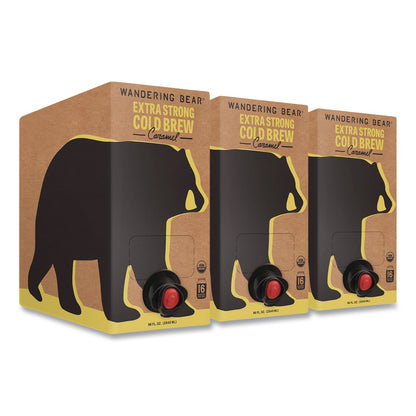 WANDERING BEAR® Caramel Cold Brew Coffee Tap Box, 96 oz, 3/Carton (WBEWBC00748)