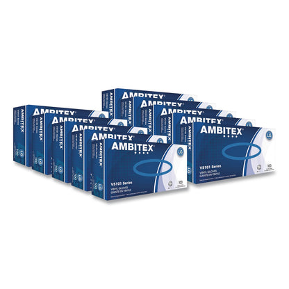 AMBITEX® V5101 Series Latex-Free Lightly Powdered Vinyl Gloves, Large, 3 mil Thick, 9" Long, Clear, 1,000/Carton (TXIVLG5101CT)