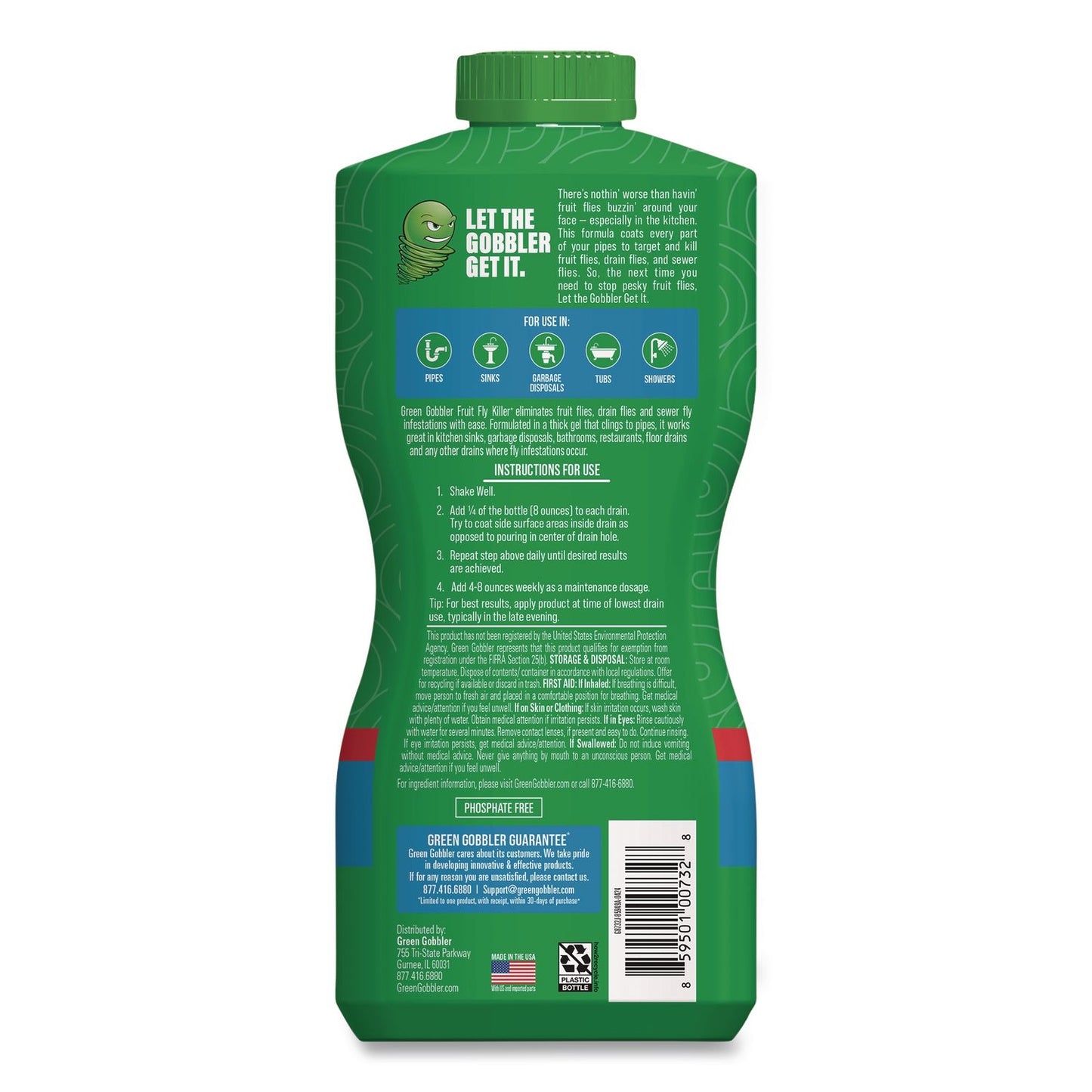 WEIMAN® Green Gobbler Fruit Fly Killer, 32 oz Bottle (WMNG8732J)
