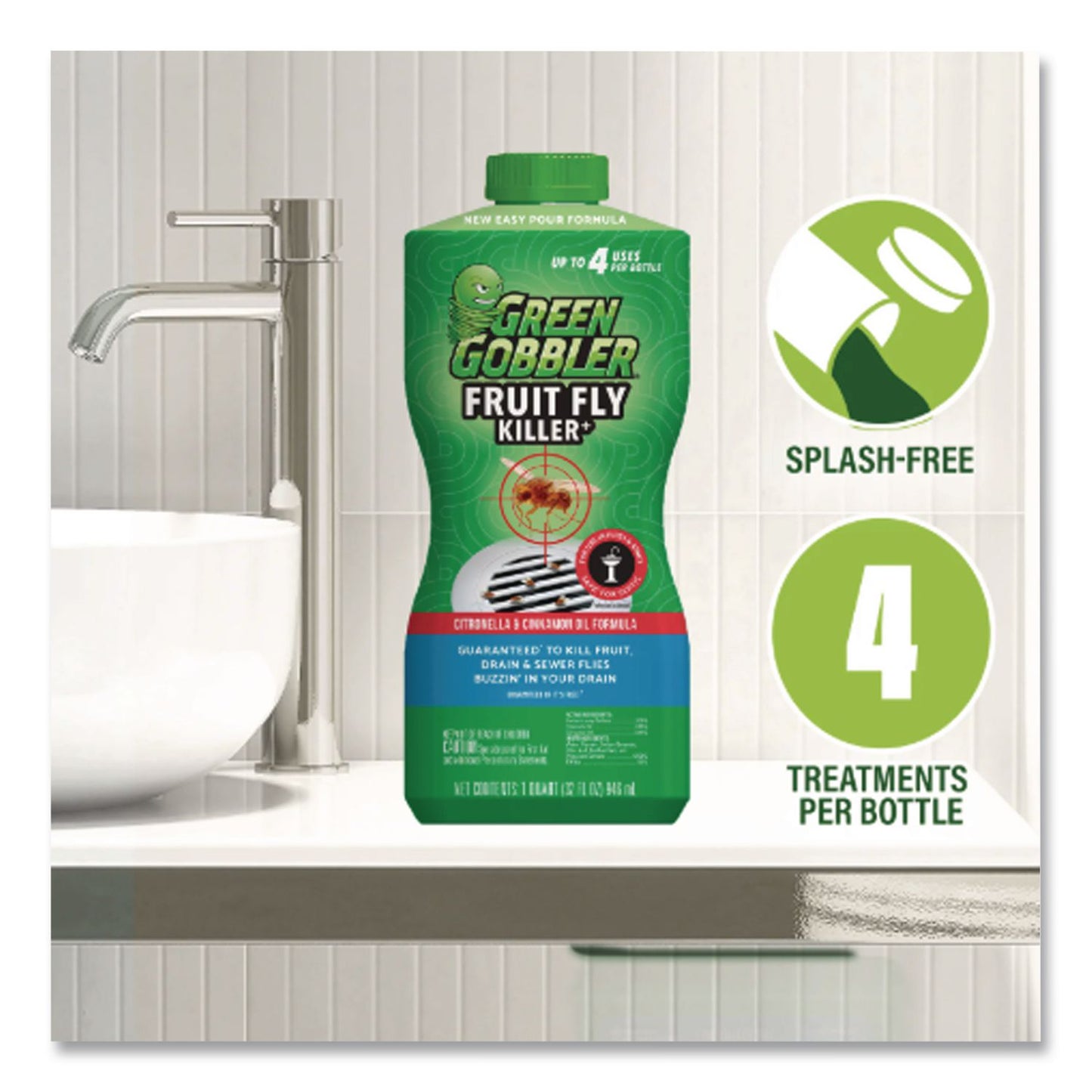 WEIMAN® Green Gobbler Fruit Fly Killer, 32 oz Bottle (WMNG8732J)