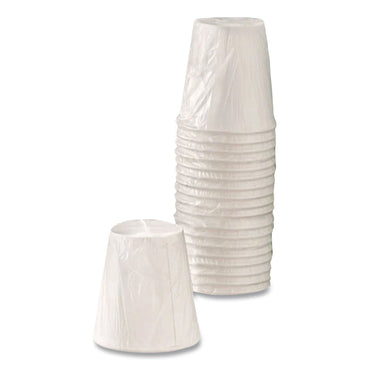 Staples® Individually Wrapped Paper Hot Cups, 8 oz, White, 300/Pack (WLBWC8T)