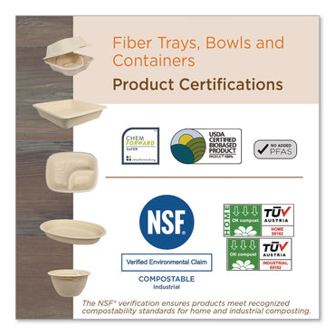 World Centric® Fiber Containers, 17 oz, 6.02 x 8.02 x 1.5, Natural, Sugarcane Fiber, 400/Carton (WORTRSCU8LFP)