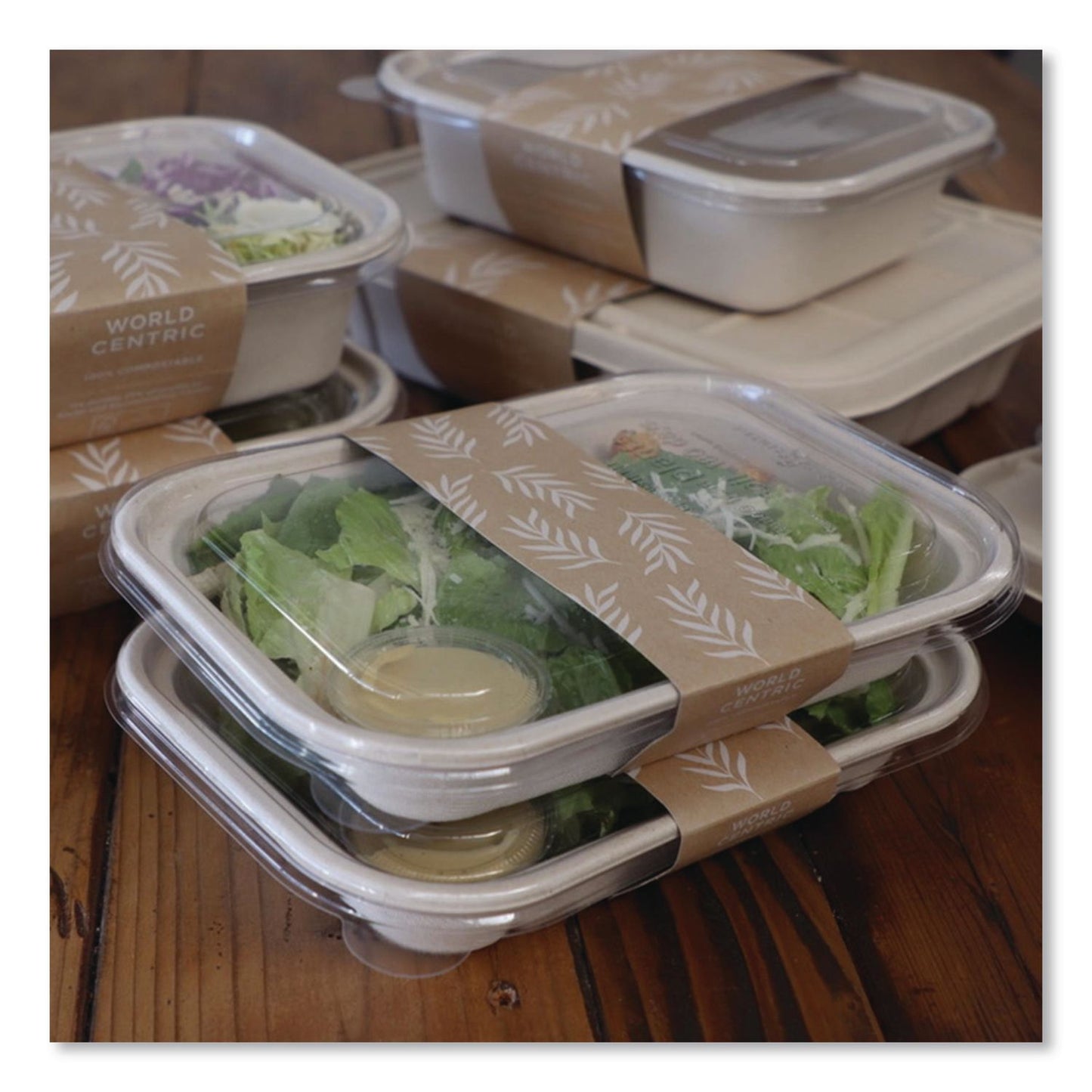 World Centric® PLA Lids for Fiber Containers, 6.3 x 8.2 x 0.5, Clear, Plastic, 400/Carton (WORTRLCS8)