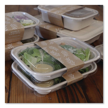 World Centric® PLA Lids for Fiber Containers, 6.3 x 8.2 x 0.5, Clear, Plastic, 400/Carton (WORTRLCS8)
