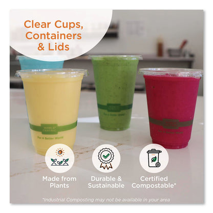 World Centric® PLA Lids for Fiber Containers, 6.3 x 8.2 x 0.5, Clear, Plastic, 400/Carton (WORTRLCS8)