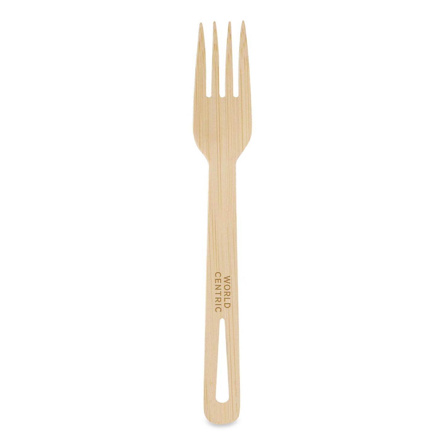 World Centric® Bamboo Cutlery, Medium Heavyweight, Fork, Paper, Natural, 24/Pack (WORFOBBR)