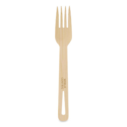 World Centric® Bamboo Cutlery, Medium Heavyweight, Fork, Paper, Natural, 24/Pack (WORFOBBR)