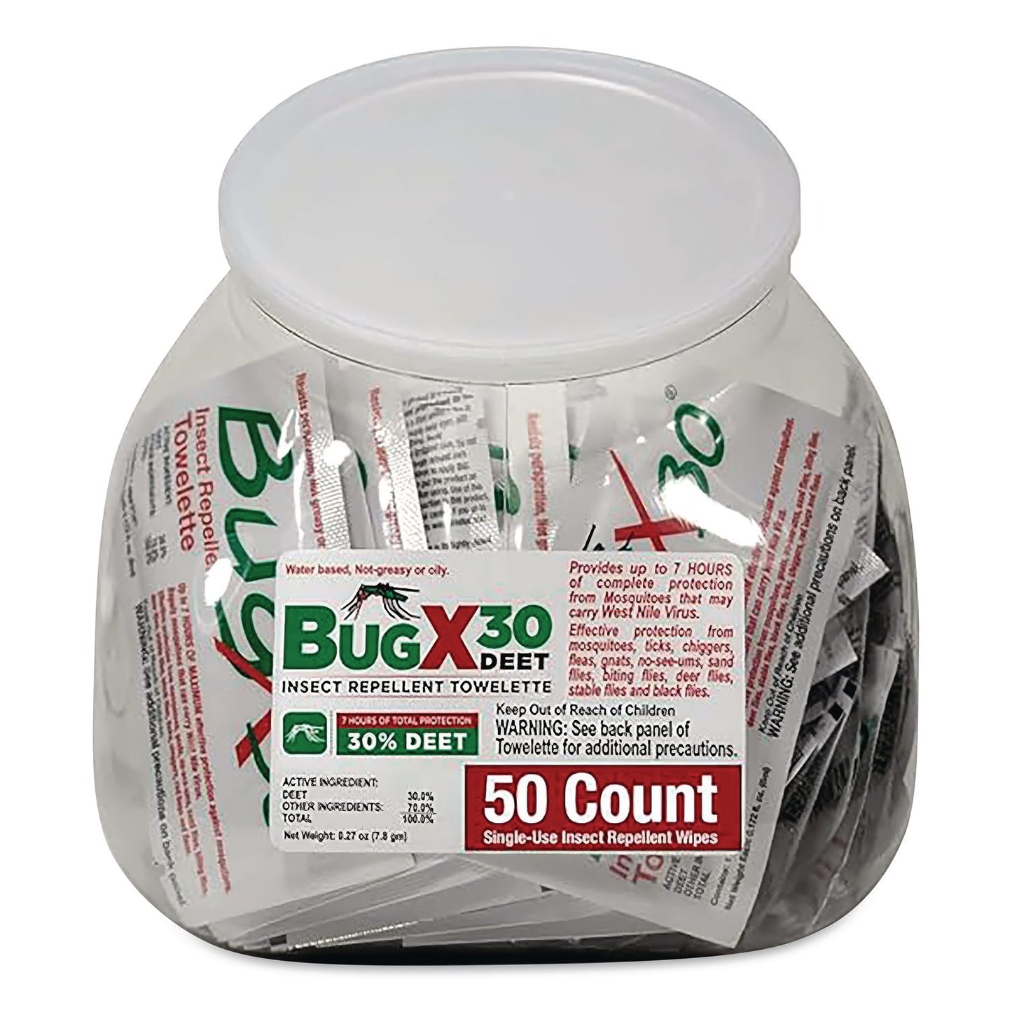 SUREFILL™ BugX30 Fish Bowl Insect Repellent Wipes, 2 mL Packet, 50/Bowl (AOH12841)