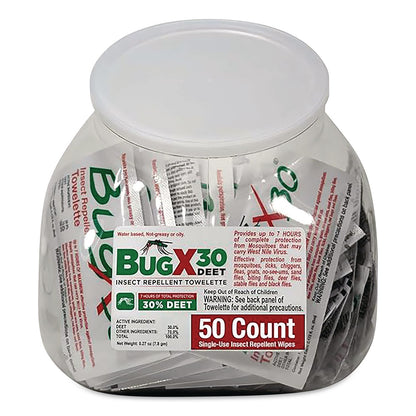 SUREFILL™ BugX30 Fish Bowl Insect Repellent Wipes, 2 mL Packet, 50/Bowl (AOH12841)
