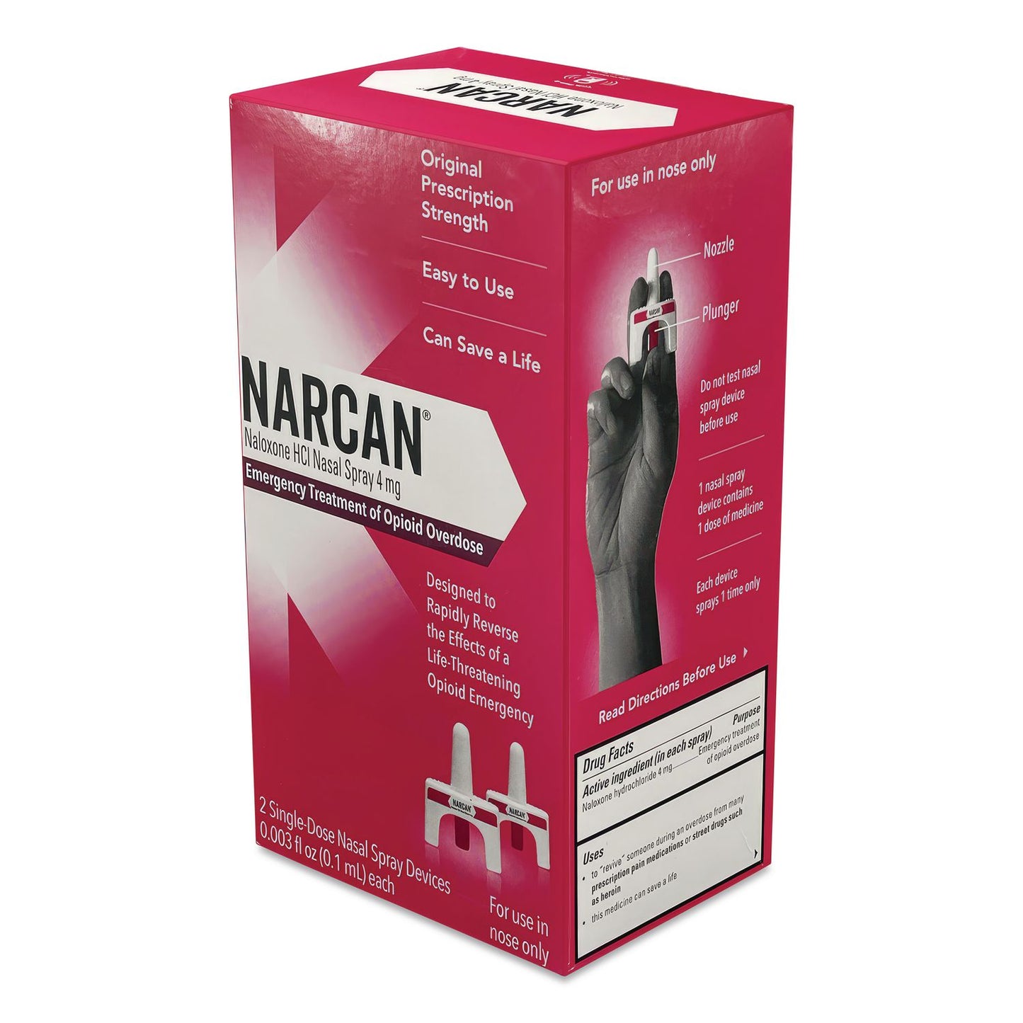 SUREFILL™ Narcan Naloxone HCI Nasal Spray, 4 mg, 2 Single Doses (AOH6954762702)