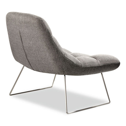 Adesso Bartlett Fabric Accent Chair, 40" x 33" x 33", Light Gray Seat, Light Gray Back, Silver Base (ADEGR200403)