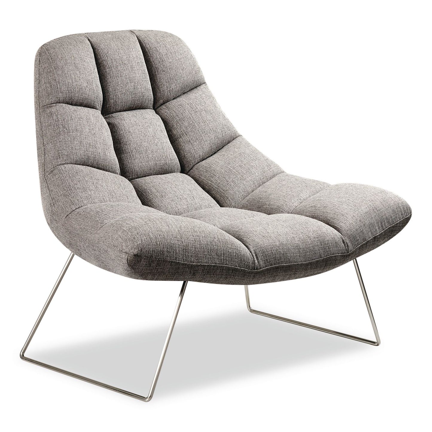 Adesso Bartlett Fabric Accent Chair, 40" x 33" x 33", Light Gray Seat, Light Gray Back, Silver Base (ADEGR200403)