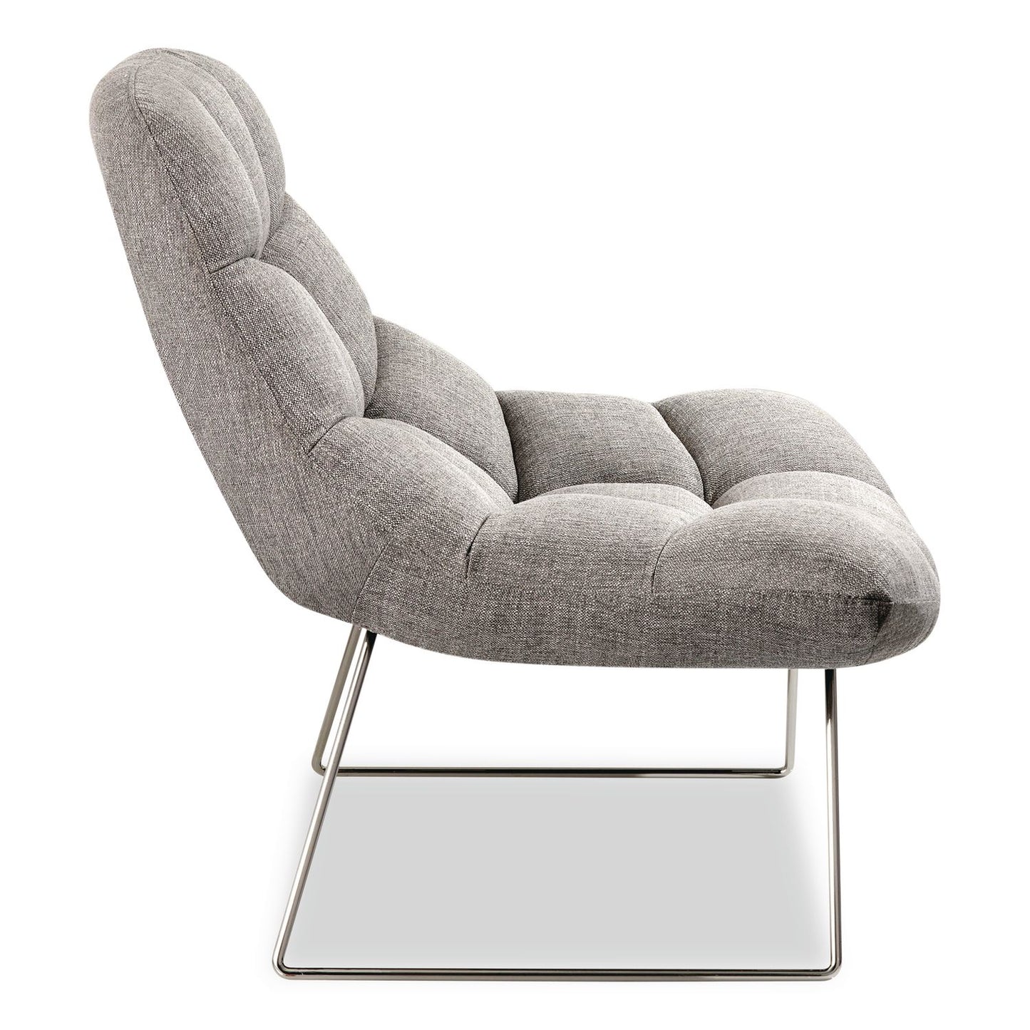 Adesso Bartlett Fabric Accent Chair, 40" x 33" x 33", Light Gray Seat, Light Gray Back, Silver Base (ADEGR200403)