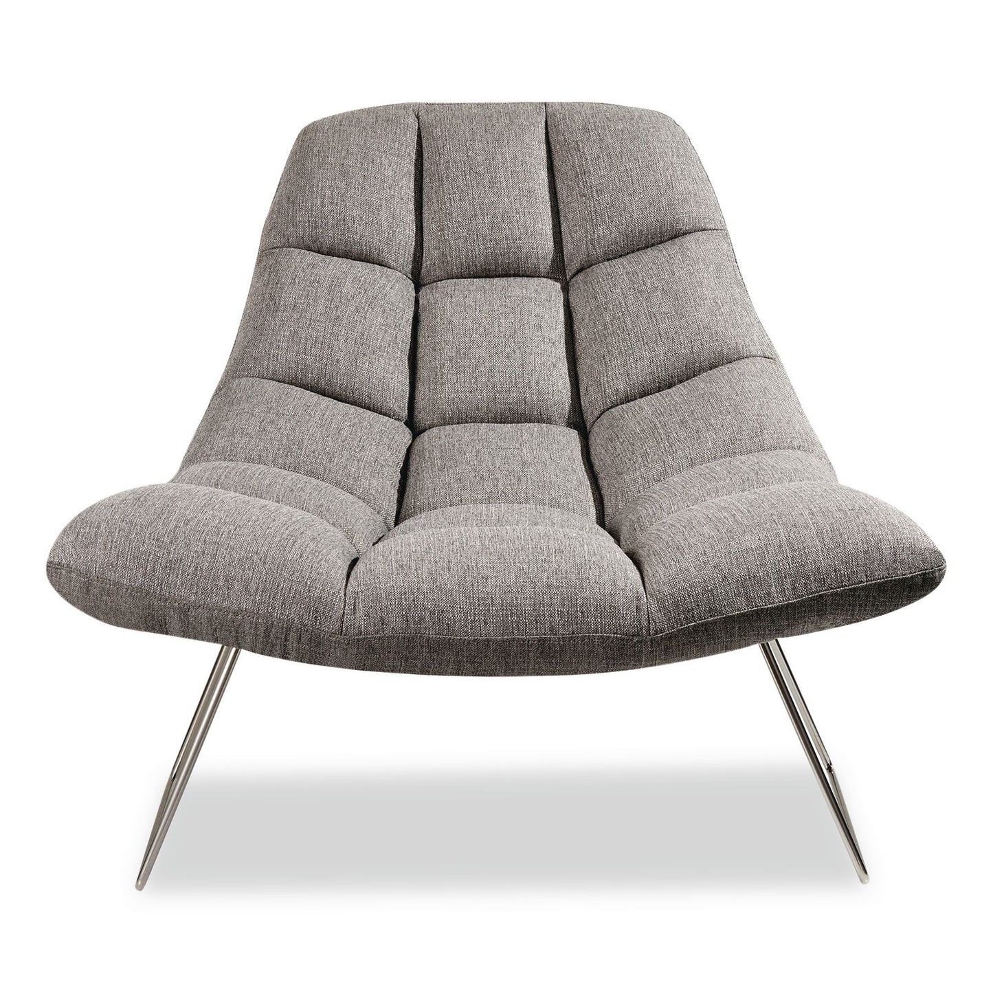 Adesso Bartlett Fabric Accent Chair, 40" x 33" x 33", Light Gray Seat, Light Gray Back, Silver Base (ADEGR200403)