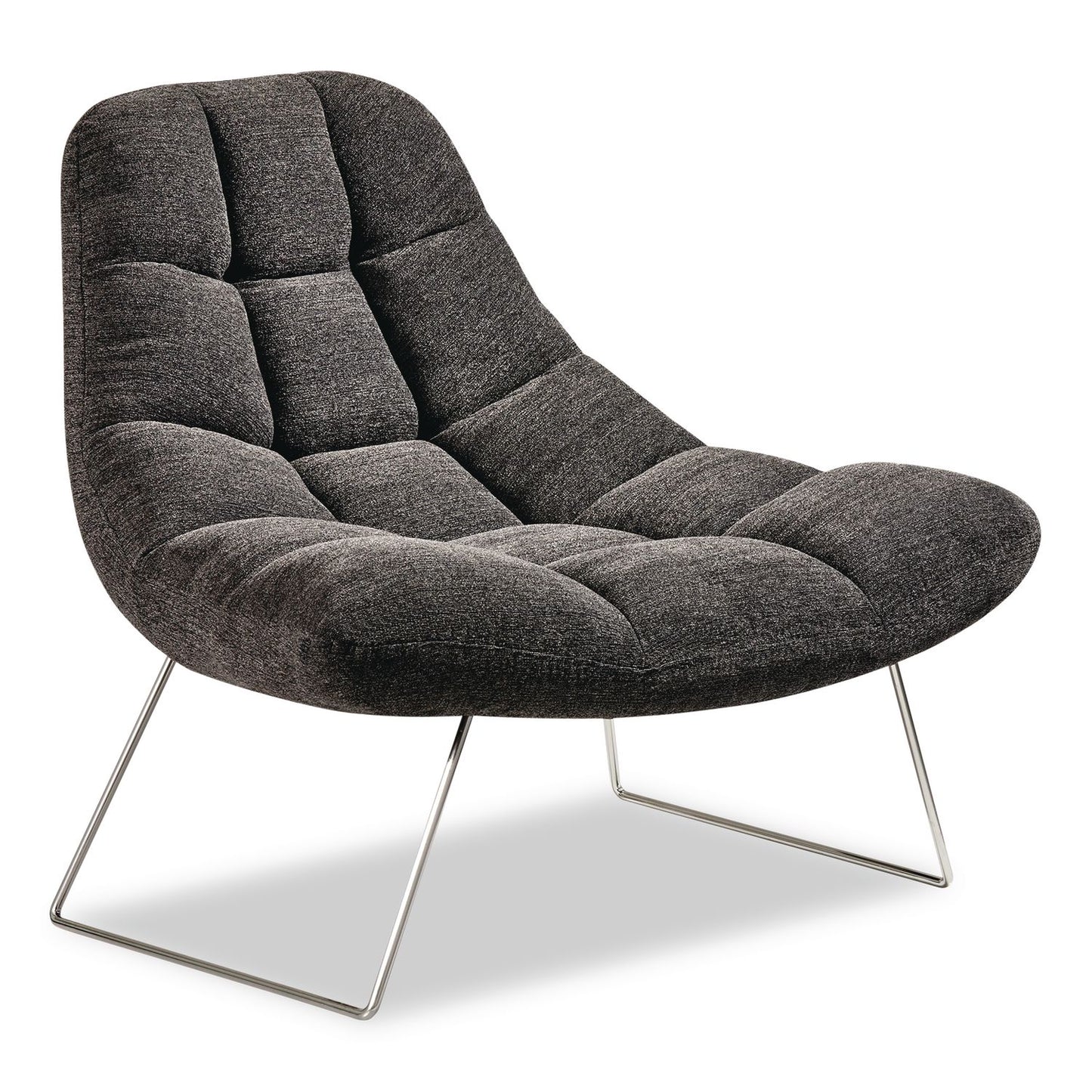 Adesso Bartlett Fabric Accent Chair, 40" x 33" x 33", Dark Gray Seat, Dark Gray Back, Silver Base (ADEGR200410)