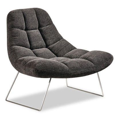 Adesso Bartlett Fabric Accent Chair, 40" x 33" x 33", Dark Gray Seat, Dark Gray Back, Silver Base (ADEGR200410)
