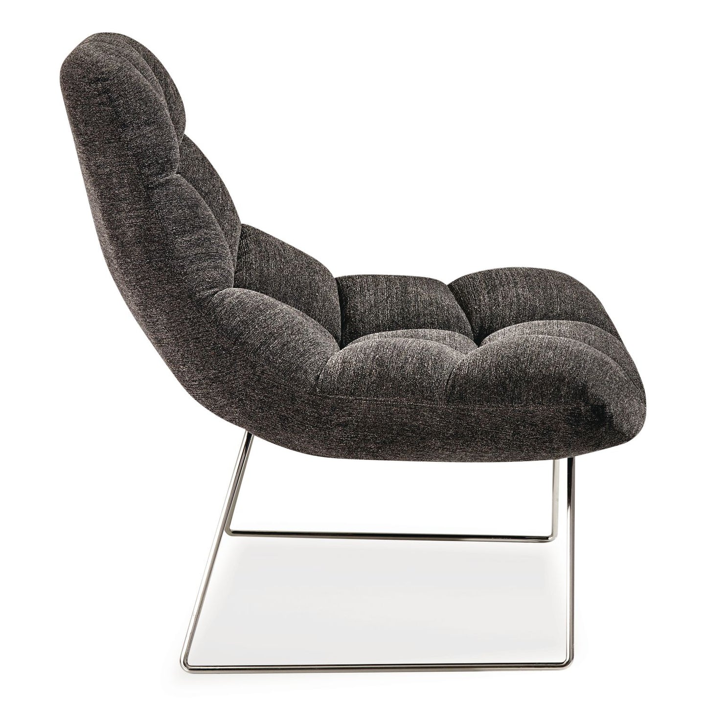 Adesso Bartlett Fabric Accent Chair, 40" x 33" x 33", Dark Gray Seat, Dark Gray Back, Silver Base (ADEGR200410)