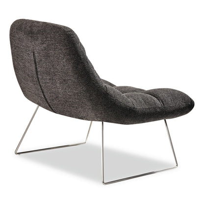 Adesso Bartlett Fabric Accent Chair, 40" x 33" x 33", Dark Gray Seat, Dark Gray Back, Silver Base (ADEGR200410)