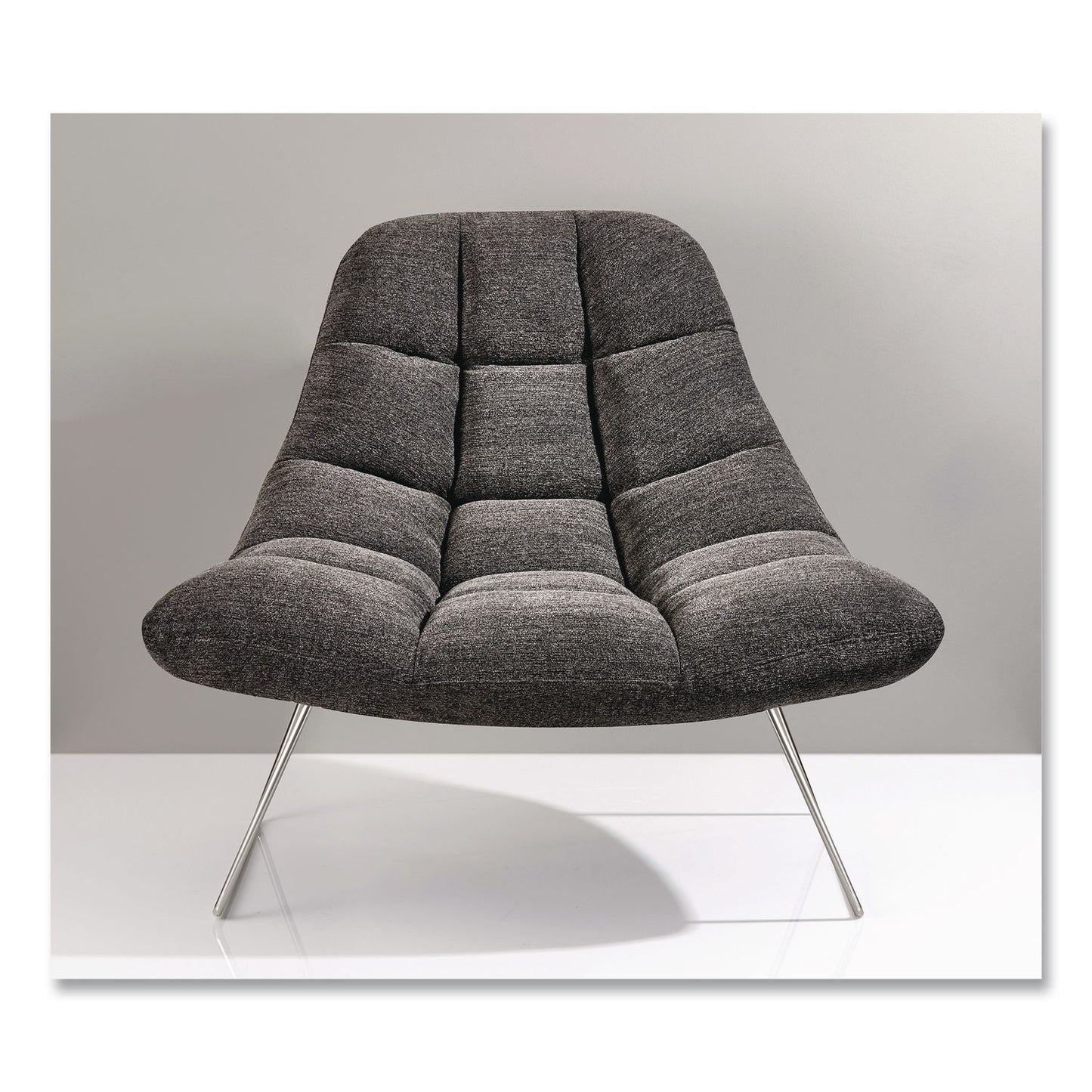 Adesso Bartlett Fabric Accent Chair, 40" x 33" x 33", Dark Gray Seat, Dark Gray Back, Silver Base (ADEGR200410)