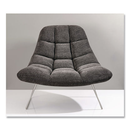 Adesso Bartlett Fabric Accent Chair, 40" x 33" x 33", Dark Gray Seat, Dark Gray Back, Silver Base (ADEGR200410)