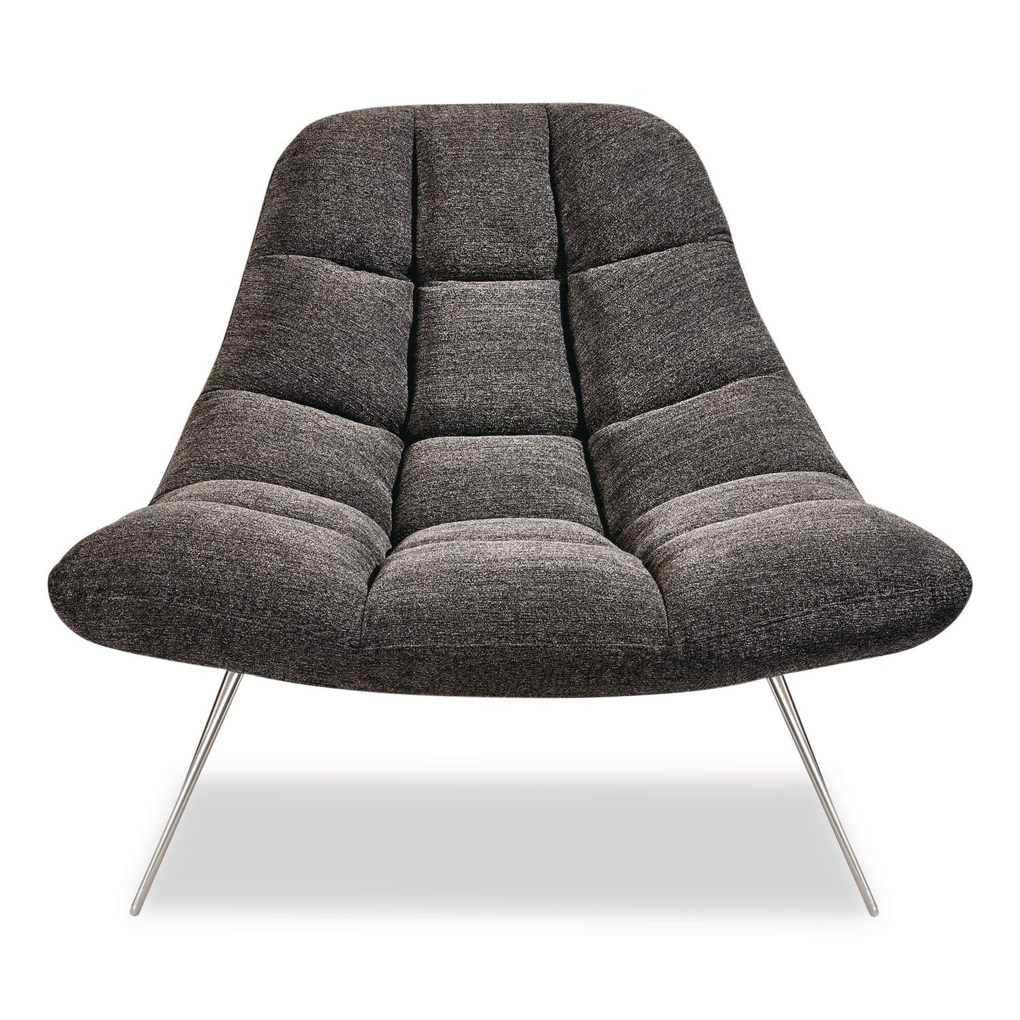 Adesso Bartlett Fabric Accent Chair, 40" x 33" x 33", Dark Gray Seat, Dark Gray Back, Silver Base (ADEGR200410)