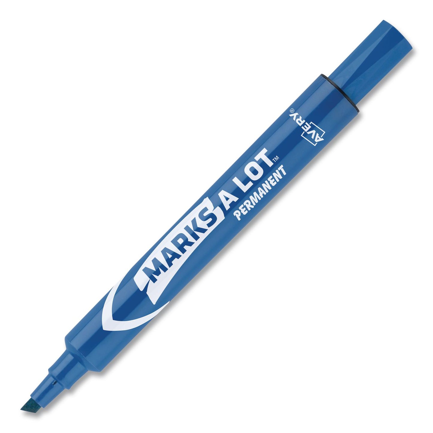 Avery® MARKS A LOT Large Desk-Style Permanent Marker, Broad Chisel Tip, Blue (AVE08886EA)