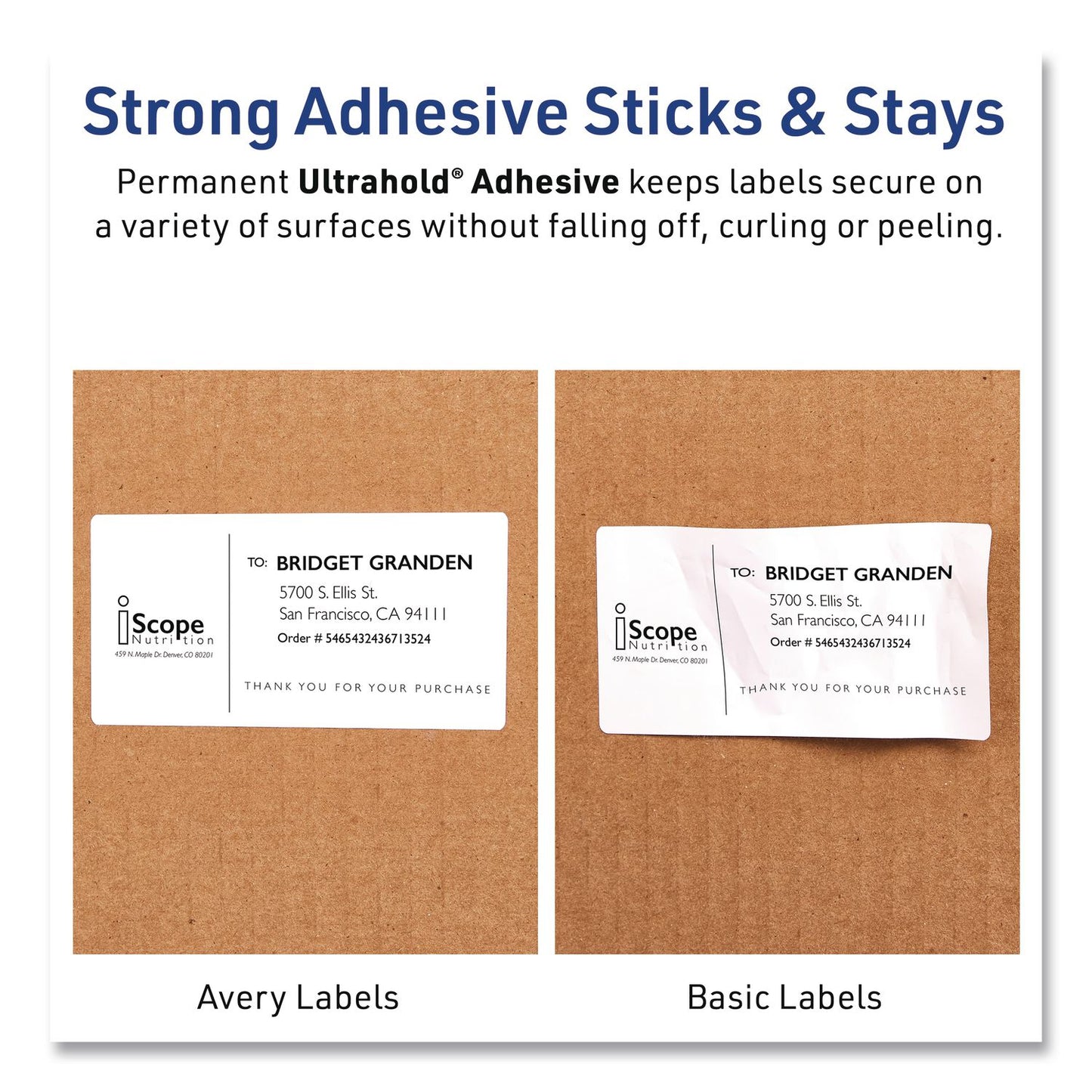 Avery® Waterproof Film Address Labels with Sure Feed Technology, Laser Printers, 2 x 4, White, 10 Labels/Sheet, 10 Sheets/Pack (AVE15513EA)