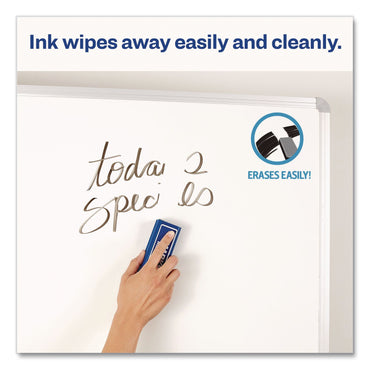 Avery® MARKS A LOT Desk-Style Dry Erase Markers, Broad Chisel Tip, Blue, Dozen (AVE24406DZ)