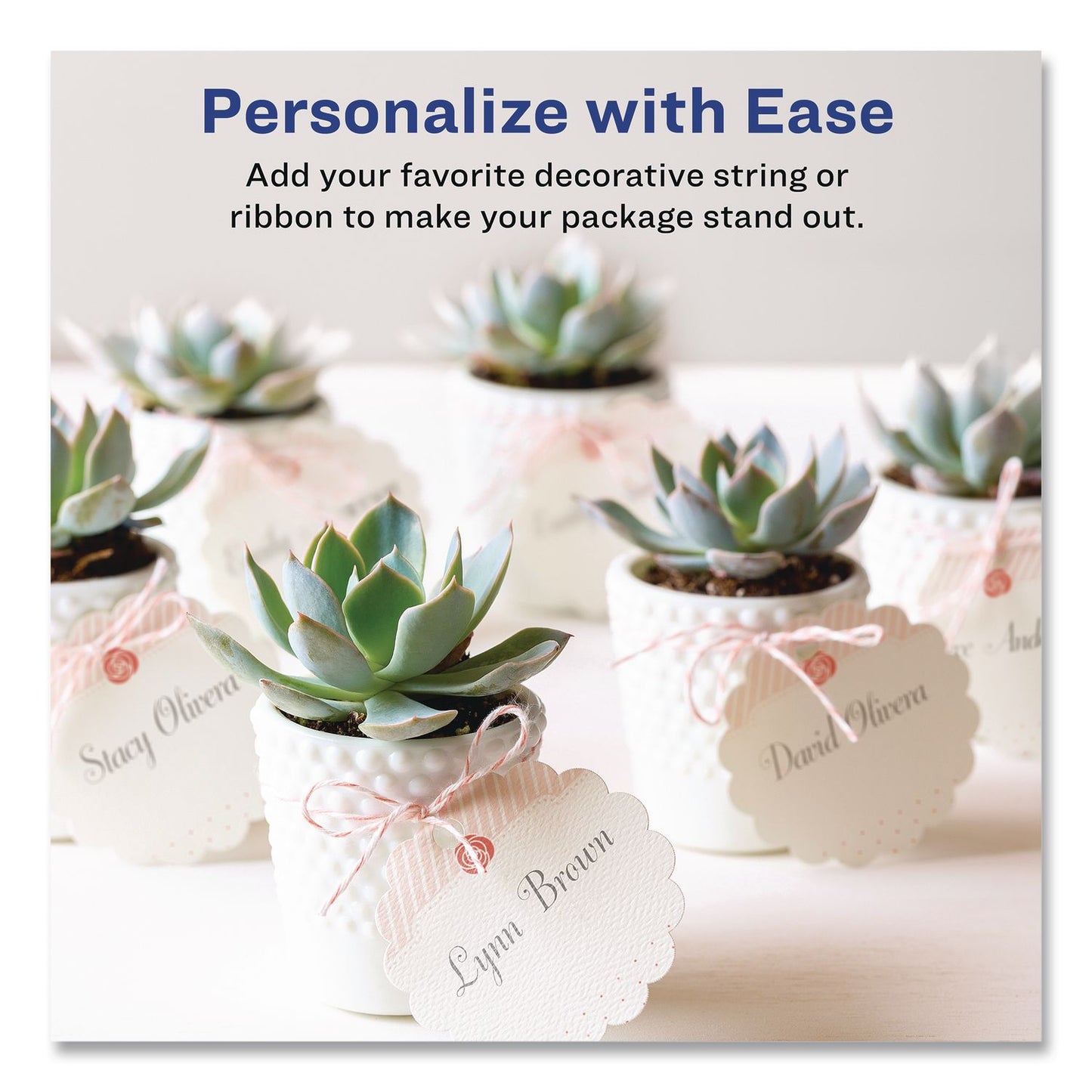 Avery® Printable Scallop Round Gift Tags, Inkjet/Laser Printers, 2.5" dia, White, 9/Sheet, 10 Sheets/Pack (AVE80511)