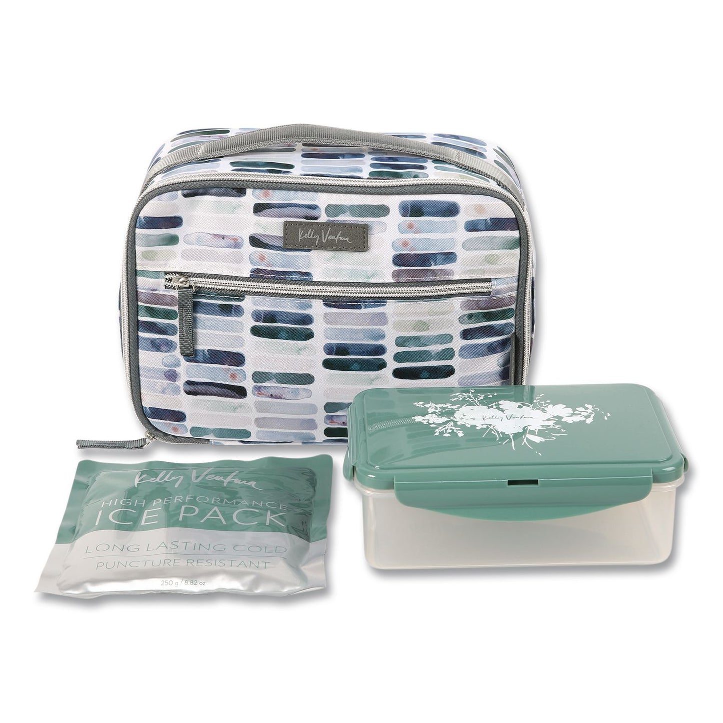 Arctic Zone® Kelly Ventura Iris Insulated Lunch Box, 10.04" x 4.72" x 7.87", Ocean Stripe (AZN10003577)
