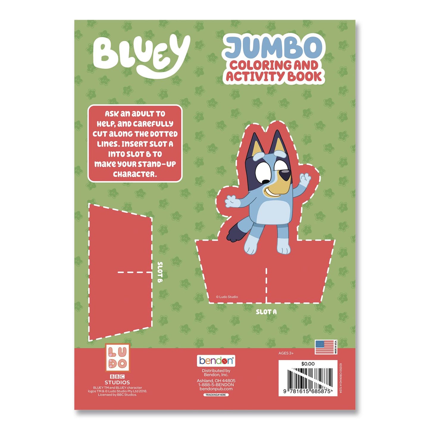 Bendon® Bluey Jumbo Coloring and Activity Book, Ages 3 and Up, 64 Pages (BDP63350)