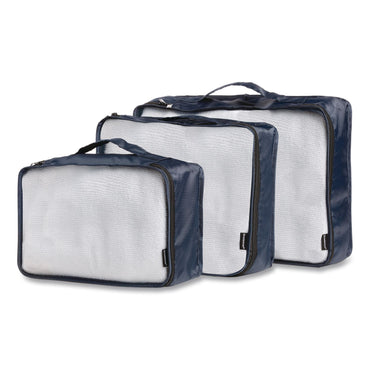Brookstone® 4-Piece Packing Cube Set, Assorted Sizes, Navy (BKTBOLP0002)