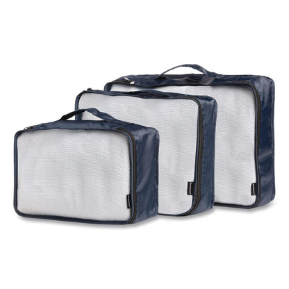 Brookstone® 4-Piece Packing Cube Set, Assorted Sizes, Navy (BKTBOLP0002)