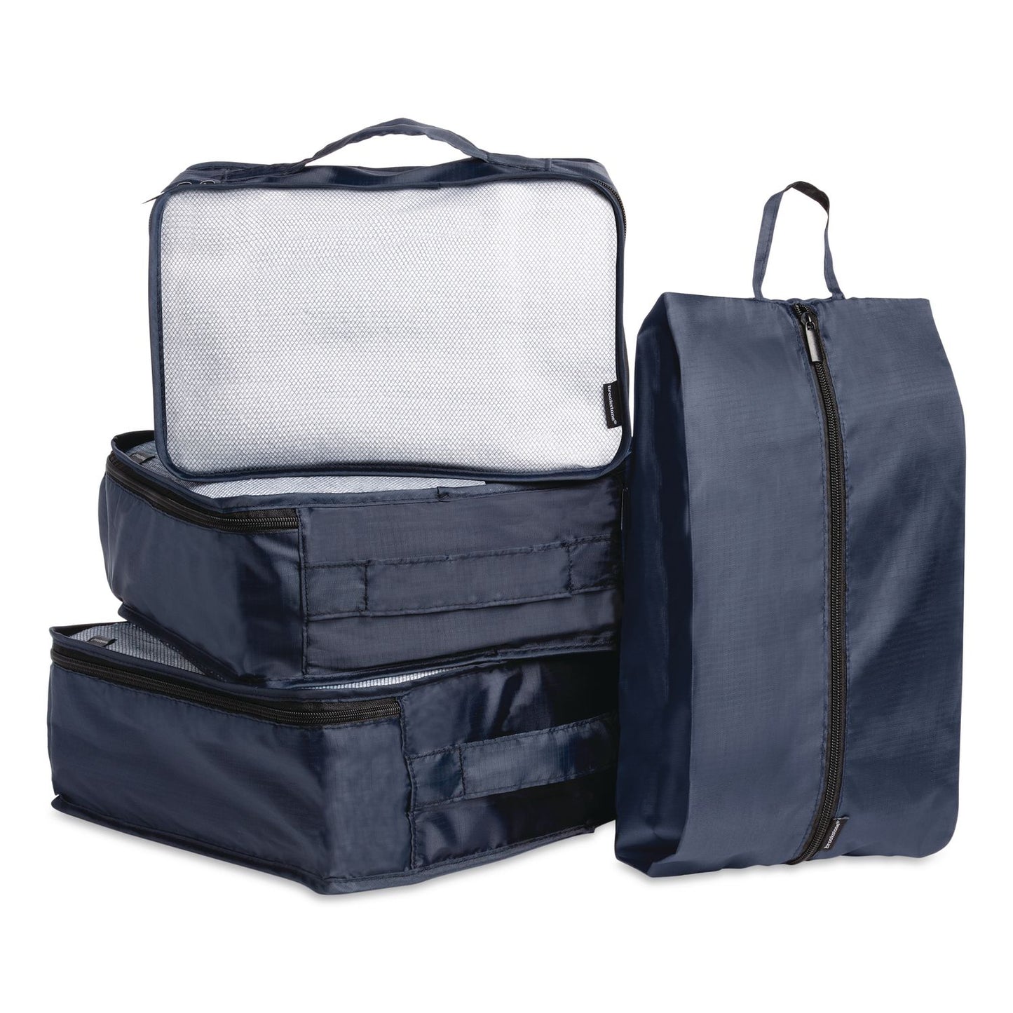 Brookstone® 4-Piece Packing Cube Set, Assorted Sizes, Navy (BKTBOLP0002)