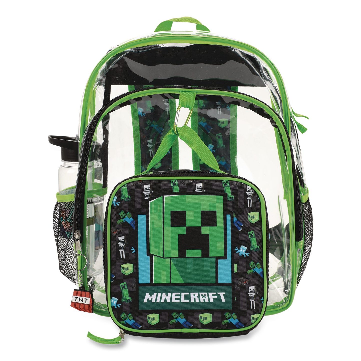 Bioworld® Minecraft Clear 5-Piece Backpack Set, 12 x 5 x 16, Clear/Multicolor (BWRB1Y6Q2SMNCPP)